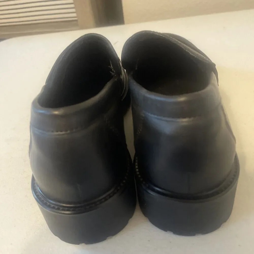 Women's black Penny Loafers Shoes Steve Madden 9M Lotto 1.5”heel
